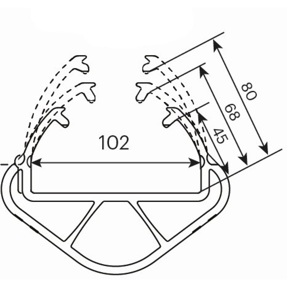Produktbild nr 4: A-SAFE påkörningsskydd för hyllor RackGuard (S) ML av MEMAPLEX®, innermått HxBxD 600 x 102 x 68 mm