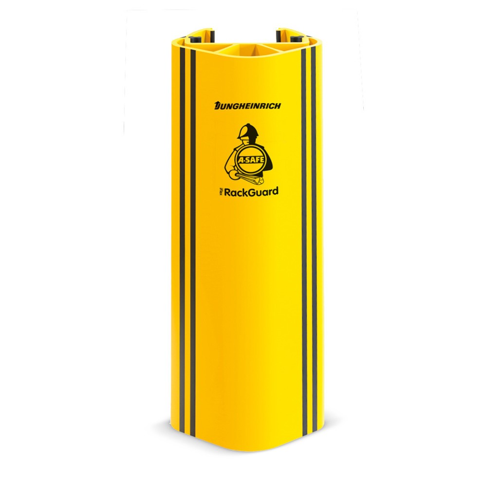 Produktbilder: A-SAFE påkörningsskydd RackGuard (S) LLR för ställage, tillverkat av MEMAPLEX®, invändigt mått HxBxD 600 x 85 x 80 mm
