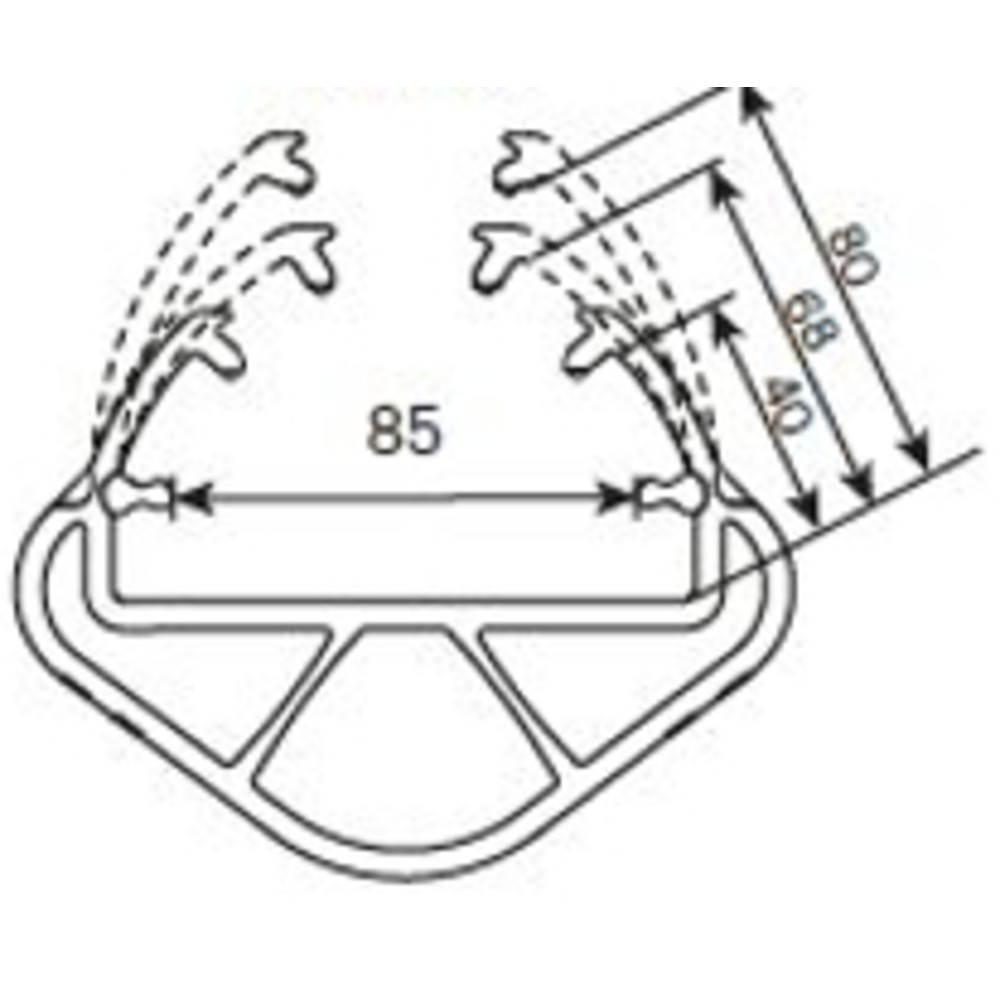 Produktbild nr 4: A-SAFE påkörningsskydd RackGuard (S) LLR för ställage, tillverkat av MEMAPLEX®, invändigt mått HxBxD 600 x 85 x 80 mm