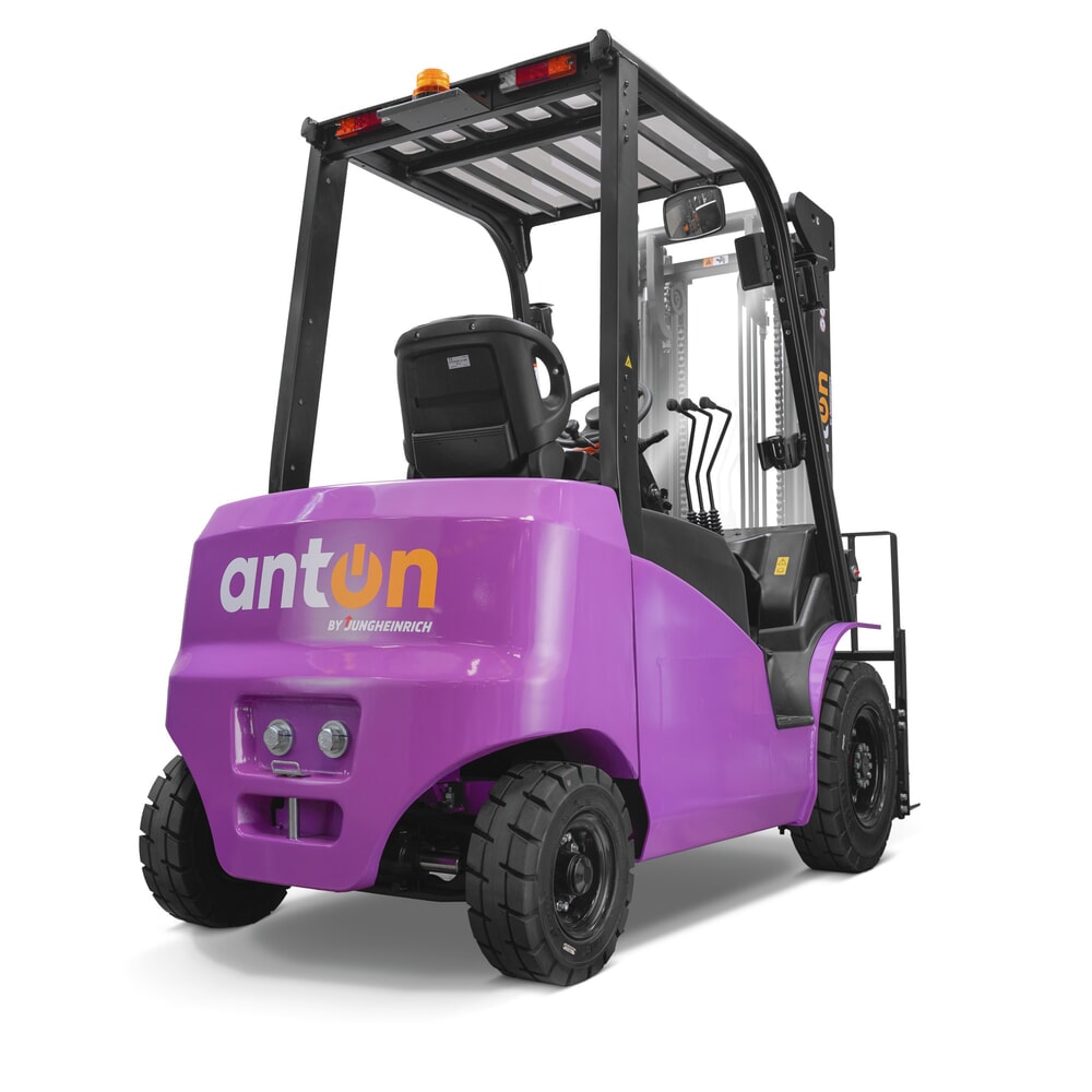 Produktbild nr 3: AntOn by Jungheinrich elektriska gaffeltruckar CBH 2.5 med tredelat teleskopstativ, lyfthöjd 4 800 mm, lastkapacitet 2 500 kg, väderskyddshytt Eco, inkl. extern laddare 80 V, 60 A, CEE, 4-polig