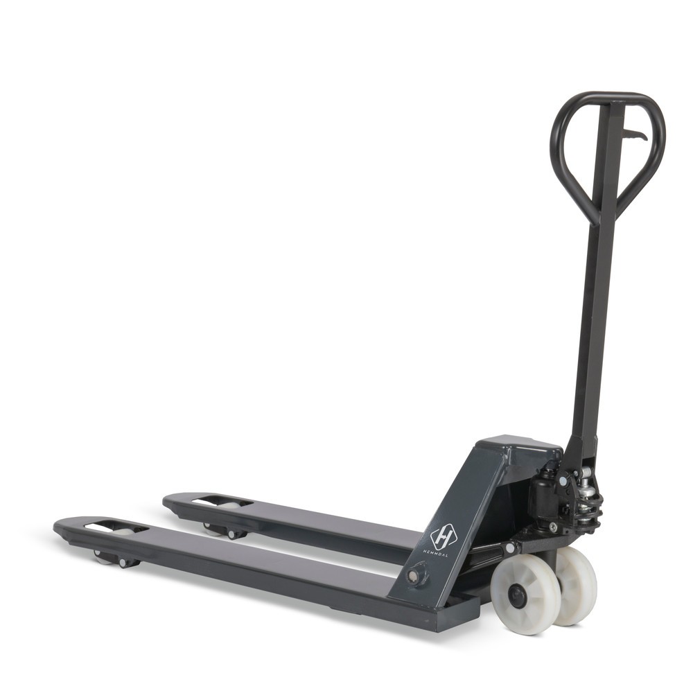 Produktbilder: Pallyftare HEMMDAL PTM 2.0, lastkapacitet 2 000 kg, gaffellängd 1 150 mm, nylon-styrhjul, nylon-gaffelhjul, enkelhjul