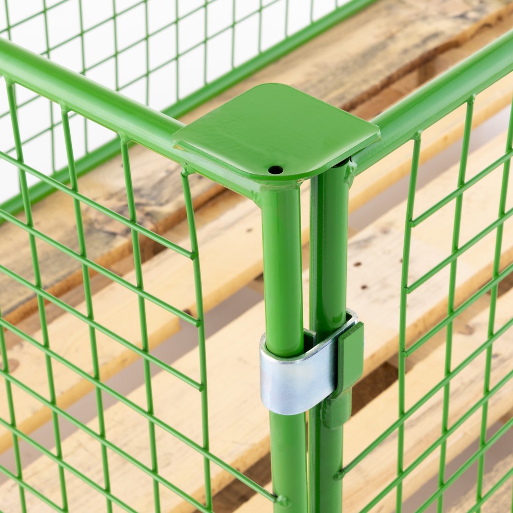 Produktbild nr 4: BASIC pallkrage med lucka, maskstorlek 100 x 100 mm, HxBxD 1 600 x 1 200 x 800 mm, majgrön