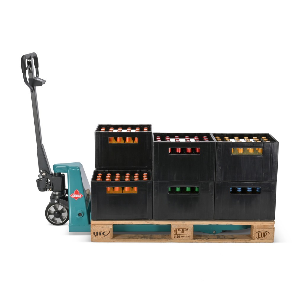 Produktbild nr 2: Lyftvagn med våg Ameise® PTM 2.0 Scale med display på styrarmen, lastkapacitet 2 000 kg, enkelhjul