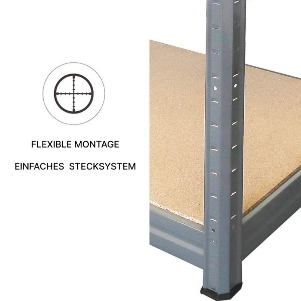 Produktbild nr 4: HEMMDAL hyllställ typ M grafitgrå, hyllbelastning 200 kg, HxBxD 1 800 x 1 200 x 450 mm