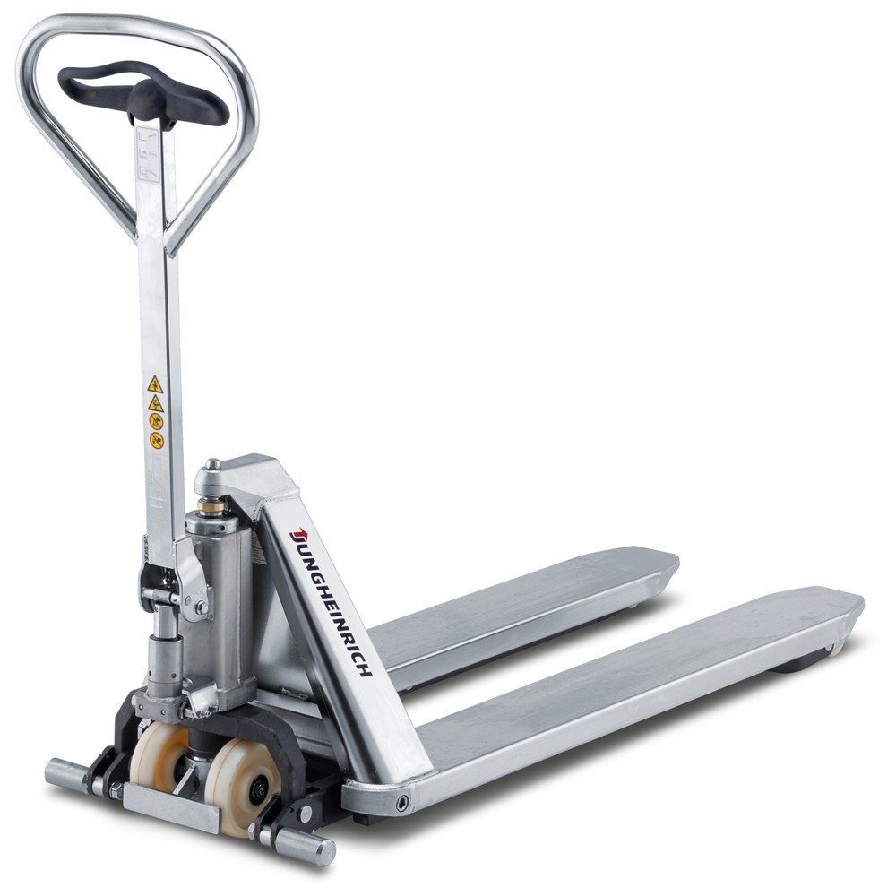 Produktbilder: Jungheinrich saxlyftvagn i rostfritt stål AMX I15, bärförmåga 1 500 kg, nylon, tandemhjul