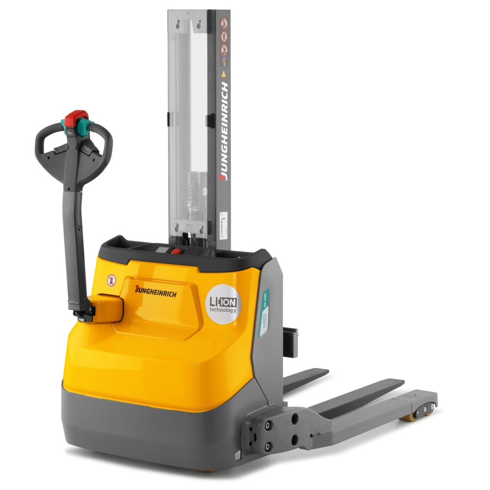 Produktbilder: Jungheinrich EJC 110bi E elektrisk höglyftare, enkelmast, lyfthöjd 1 230 mm, lastkapacitet 1 000 kg, proportionalhydraulik, hjulavstånd 891 mm