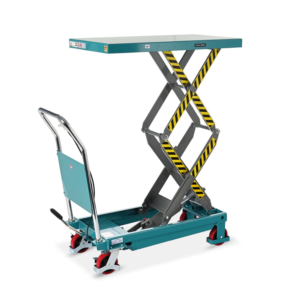 Produktbilder: Saxlyftbordsvagn Ameise® LTT 0,7 med dubbel sax, lastkapacitet 700 kg, plattform à 1 220 x 610 mm