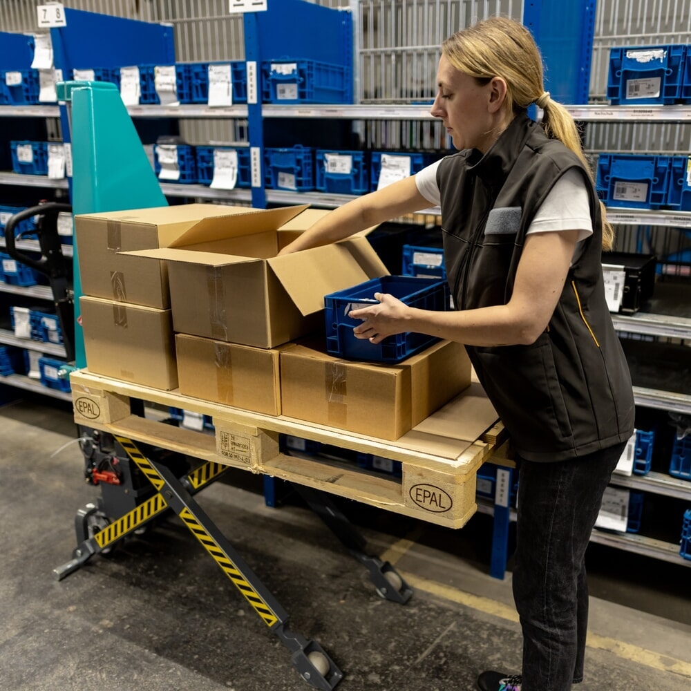 Produktbild nr 11: Elektrohydraulisk saxlyftvagn Ameise® PTM 1.0, lastkapacitet 1 000 kg, gaffellängd 1 150 mm, polyuretan/nylon
