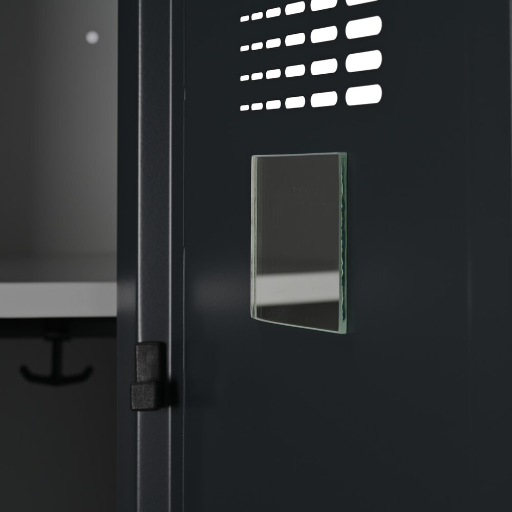 Produktbild nr 2: Steinbock® dubbelspind, golvstående, 2 fack, mellanskiljevägg, cylinderlås, HxBxD 1 800 x 800 x 500 mm, ljusgrå/antracitgrå
