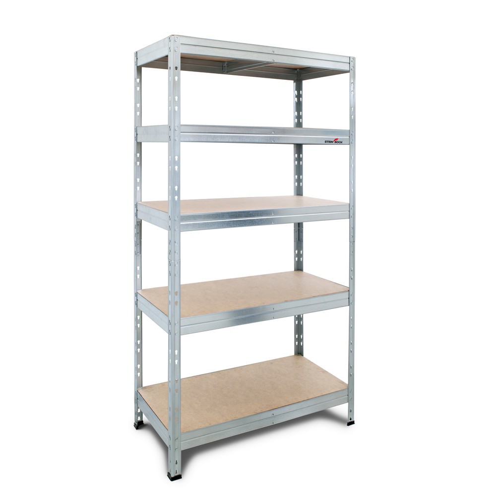 Produktbilder: Steinbock® hylla för tung last Rivet 1 grundsektion, hyllplanslast 250 kg, HxBxD 1800 x 910 x 460 mm, förzinkad