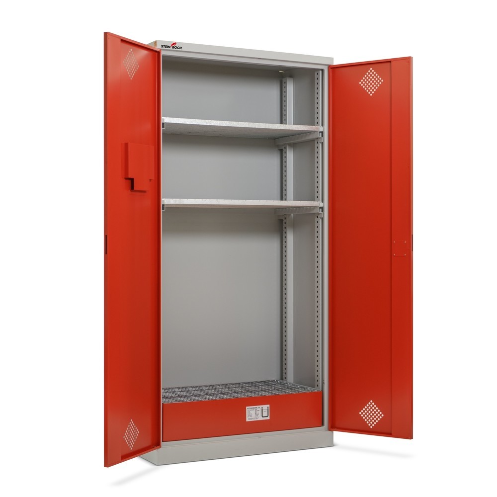 Produktbild nr 8: Steinbock® oljeskåp, 2 ställbara i höjd gallerrostbottnar, 1 uppsamlingstråg, HxBxD 1950 x 950 x 500 mm