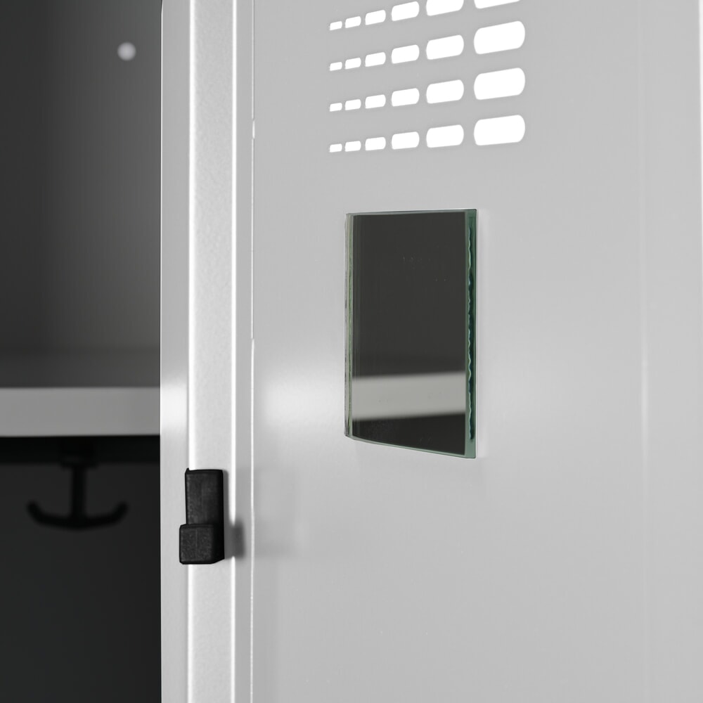 Produktbild nr 4: Steinbock® dubbelspind, golvstående, 2 fack, mellanskiljevägg, vridregellås, HxBxD 1 800 x 800 x 500 mm, ljusgrå/ljusgrå
