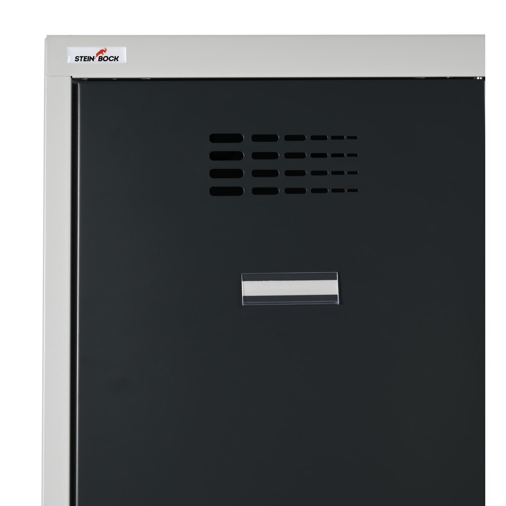 Produktbild nr 3: Steinbock® klädspind, golvstående, 2-vånings, 4 fack, vridlås, HxBxD 1 800 x 600 x 500 mm, ljusgrå/antracitgrå