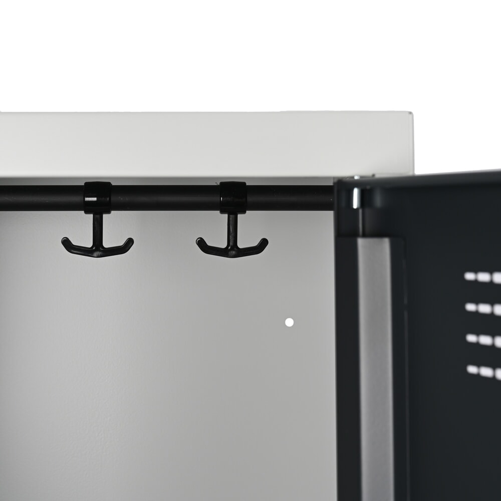 Produktbild nr 4: Steinbock® klädspind, golvstående, 2-vånings, 4 fack, vridlås, HxBxD 1 800 x 600 x 500 mm, ljusgrå/antracitgrå