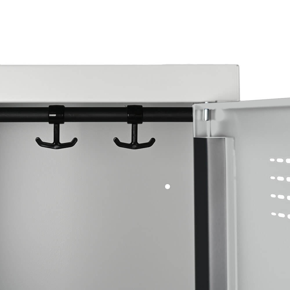 Produktbild nr 5: Steinbock® dubbelspind, golvstående, 2 fack, mellanskiljevägg, vridregellås, HxBxD 1 800 x 800 x 500 mm, ljusgrå/ljusgrå